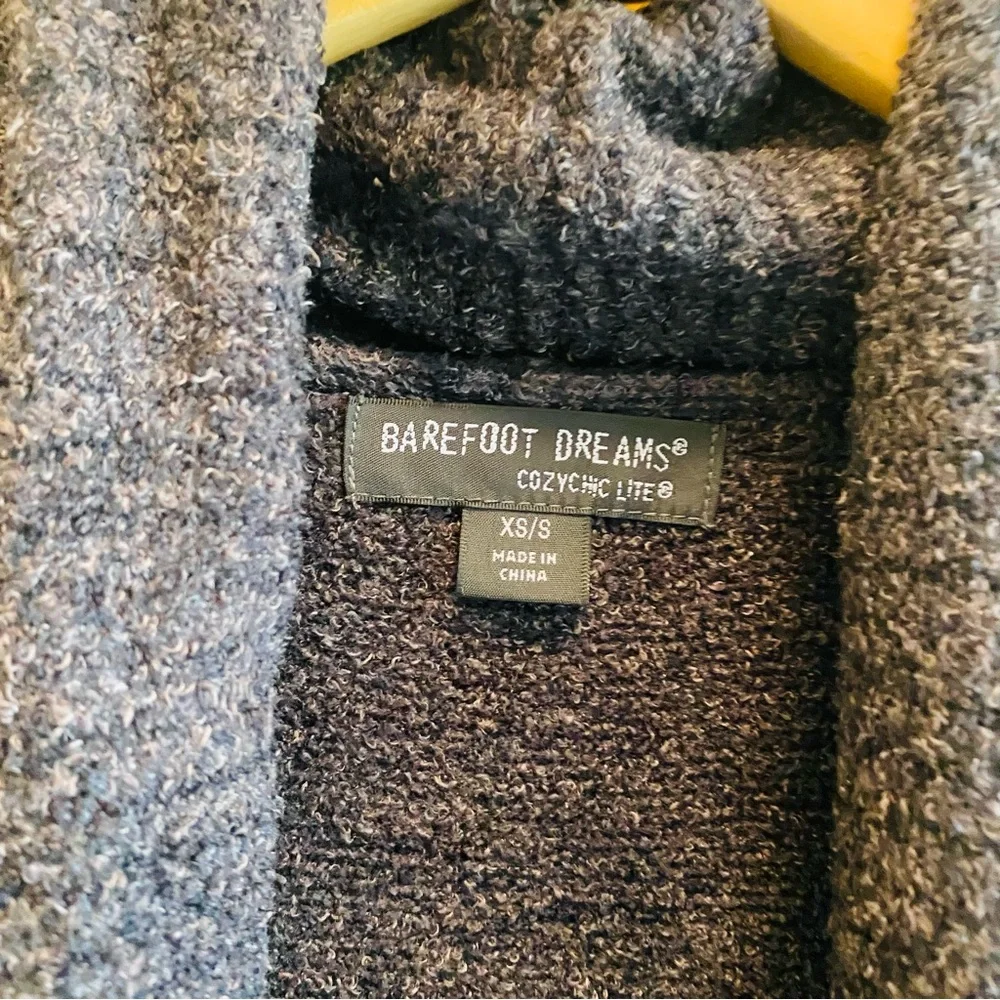 Barefoot Dreams Cozychic Lite Cardigan Dark Grey - Picture 4 of 5